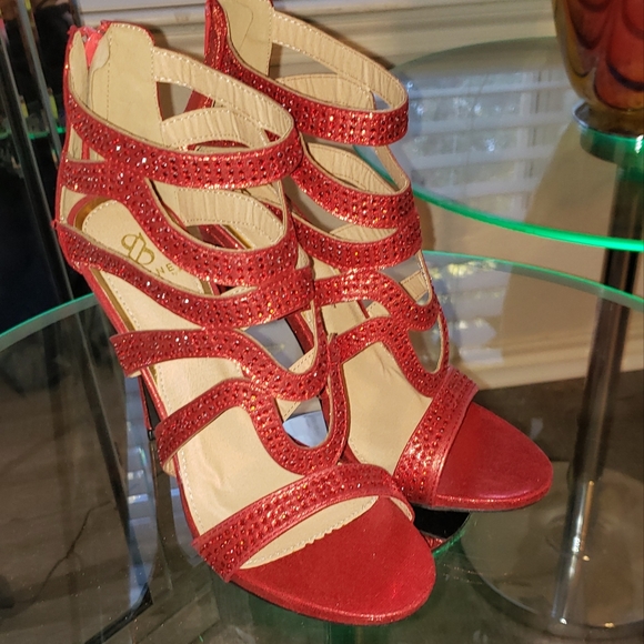 Scene Red Rhinestone Heels - Picture 10 of 11